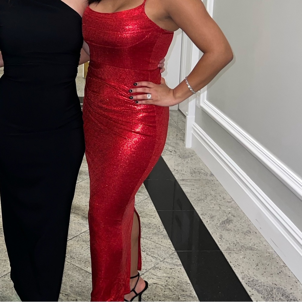 Stunning Red Ruched Dress - Picture 2 of 2